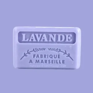 Lavender-scented soap labeled 'Lavande' from Marseille, France.