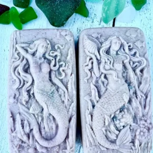 Two ornate stone carvings featuring mythical dragon-like creatures.