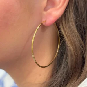 Large Thin Gold Hoop Earrings