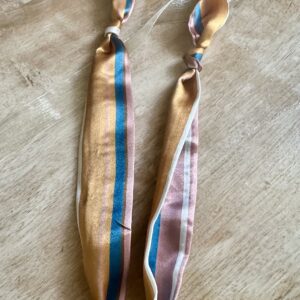 Silk Scarf Necklace with Sparkling Heart Pendant