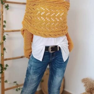 Sweater Shawl with Sleeves Sunflower Yellow