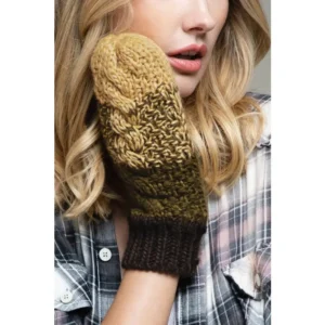 Multicolor Stripe Chunky Cable Knit Mitten