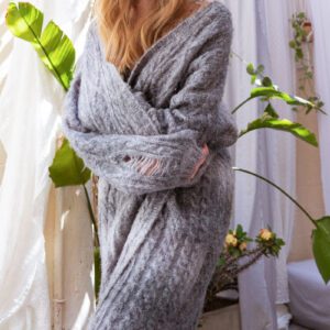 POL Gray Skies & Clouds Distressed Cardigan.