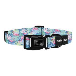 Tropical Flamingo Dog Collar – Adjustable, Durable & Stylish