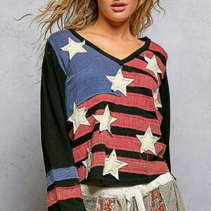 Vintage Americana Patchwork Top In Black – By POL