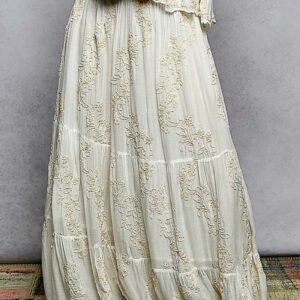 POL Embroidered Tiered Maxi Skirt