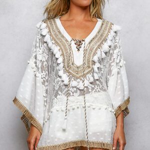 POL Festival Tassel Lace Kaftan Tunic