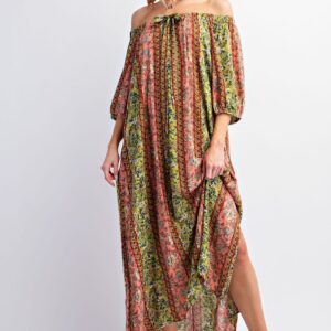 Off-Shoulder Boho Maxi Dress