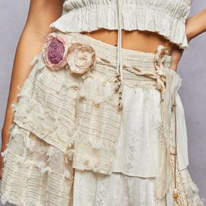 Sculpted Rose Boho Belt With Detachable Roses