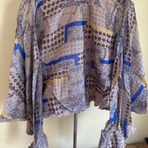 Paisley Balloon Sleeve Top – Oversized Boho Blouse