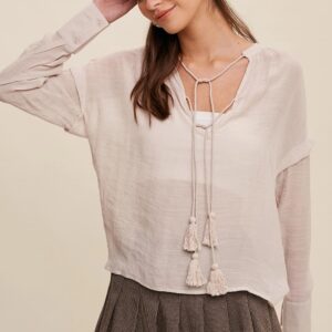 Tassel Peasant Blouse