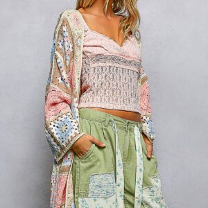 Patchwork Crochet Cardigan – Artisan Bohemian Duster In Pastels