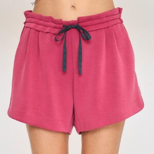 Cupro Drawstring Shorts In Rose