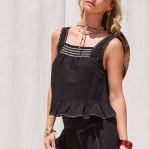 🖤 BLACK EMBROIDERED TANK