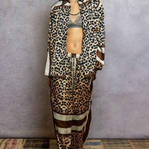 Animal Print Silky Wide Leg Drawstring Pants- *Coordinating Top Available in the Boutique*