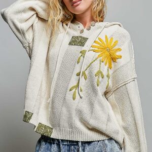 POL Sunflower Patch Hooded Sweater