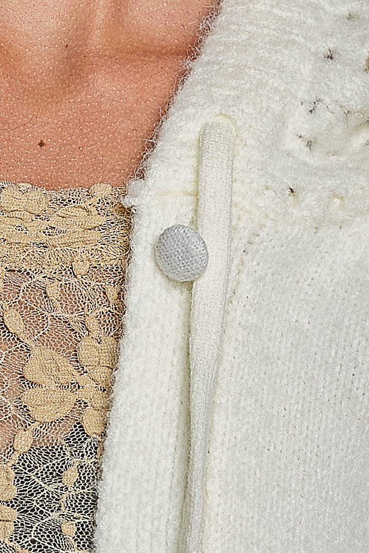 POL Soft Ivory Hooded Knit Cardigan - Image 4